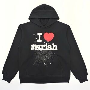 Spode Black Hoodie with Red Heart Design